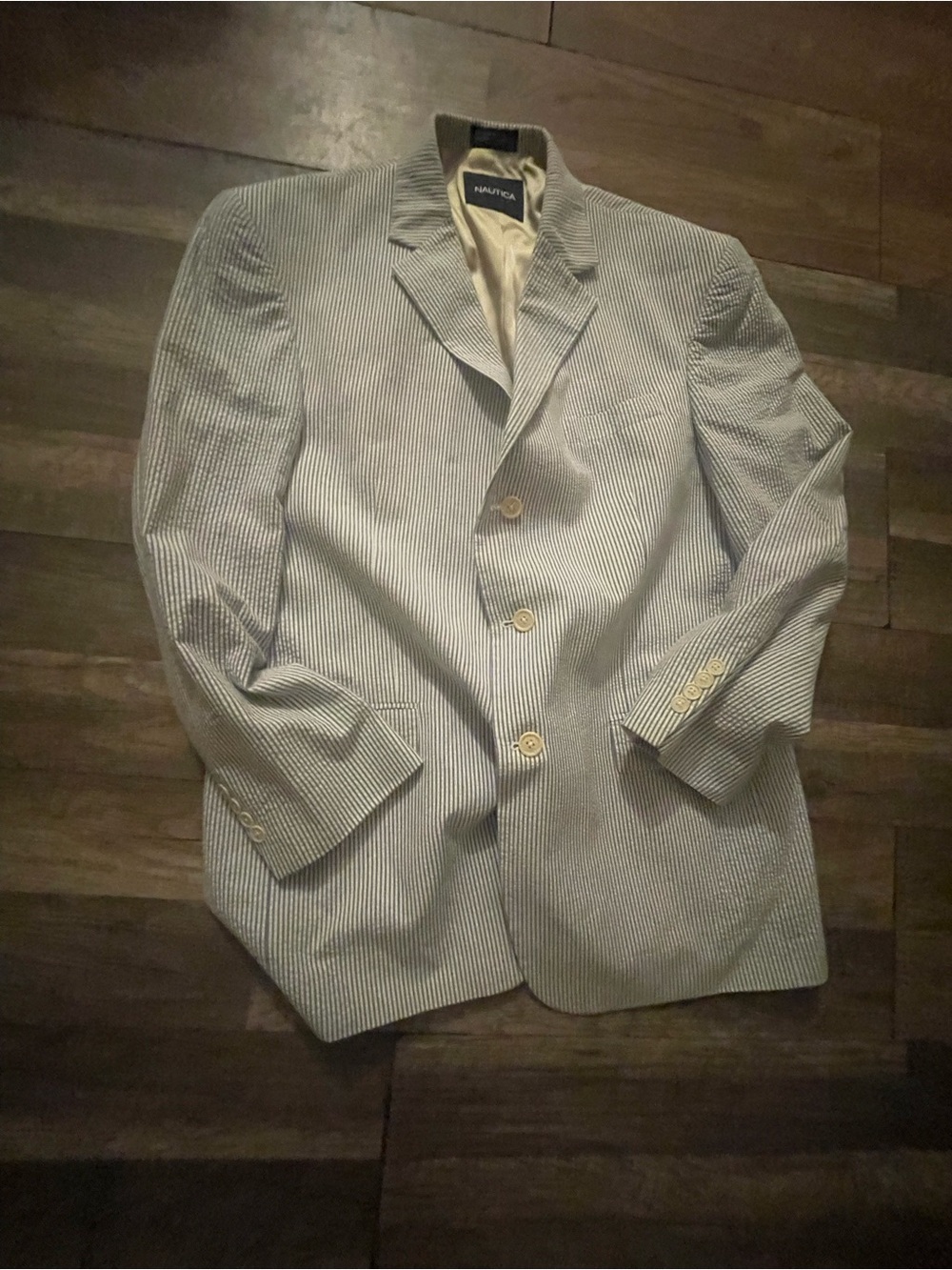 Nautica Light Blue and White Pinstripe Sport Coat